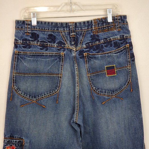 Vintage Marithe Francois Girbaud Medium Wash Wide Legs Jeans Size 34M - Picture 3 of 15